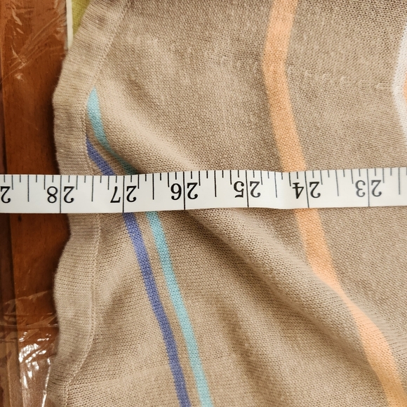 j.jill linen blend pastel striped long cardigan sz lg petite nwt lightweight - Picture 8 of 9